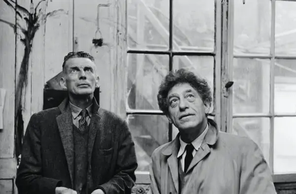 Samuel Beckett and Alberto Giacometti in the So- Called Phone Workshop 1961. Fondation Giacometti © Succession Alberto Giacometti (Fondation Giacometti +ADAGP) 2020